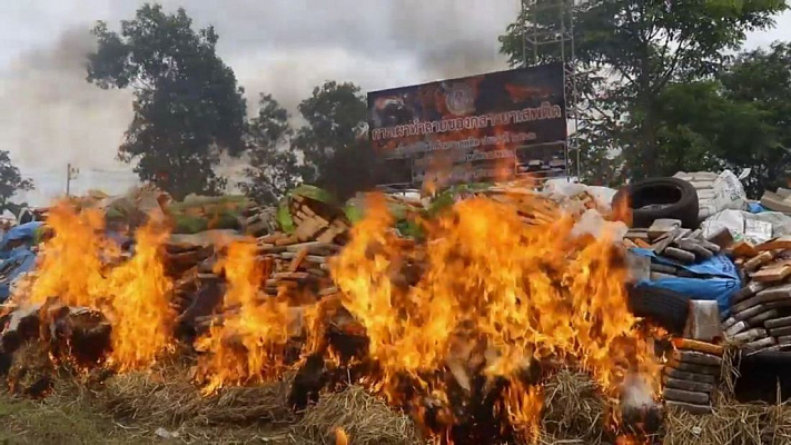 Изображение для новостной статьи - Более 70 тонн наркотиков было сожжено на севере Таиланда