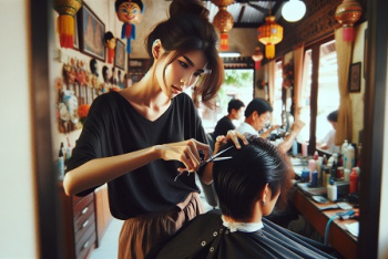 Нестандартный опыт: В гостях у тайской парикмахерской с бикини-стилистами