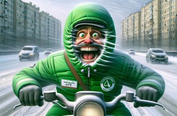 Герой доставки: Как справиться с московской зимой на мотобайке!