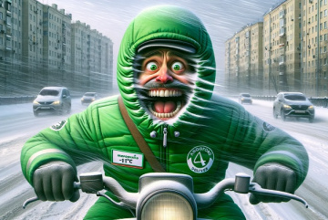 Изображение для анонса к статье - Герой доставки: Как справиться с московской зимой на мотобайке!